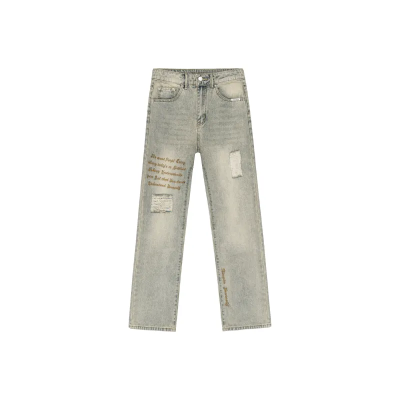 XINYINSU Jeans Unisex Yellow Mud-0