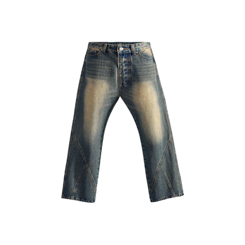 Menglaini Jeans Unisex Distressed Color-0