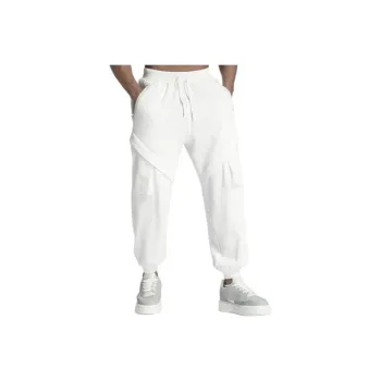 NORVINCY Warm Breathable Elastic Waistband Solid Color Casual Pants Unisex