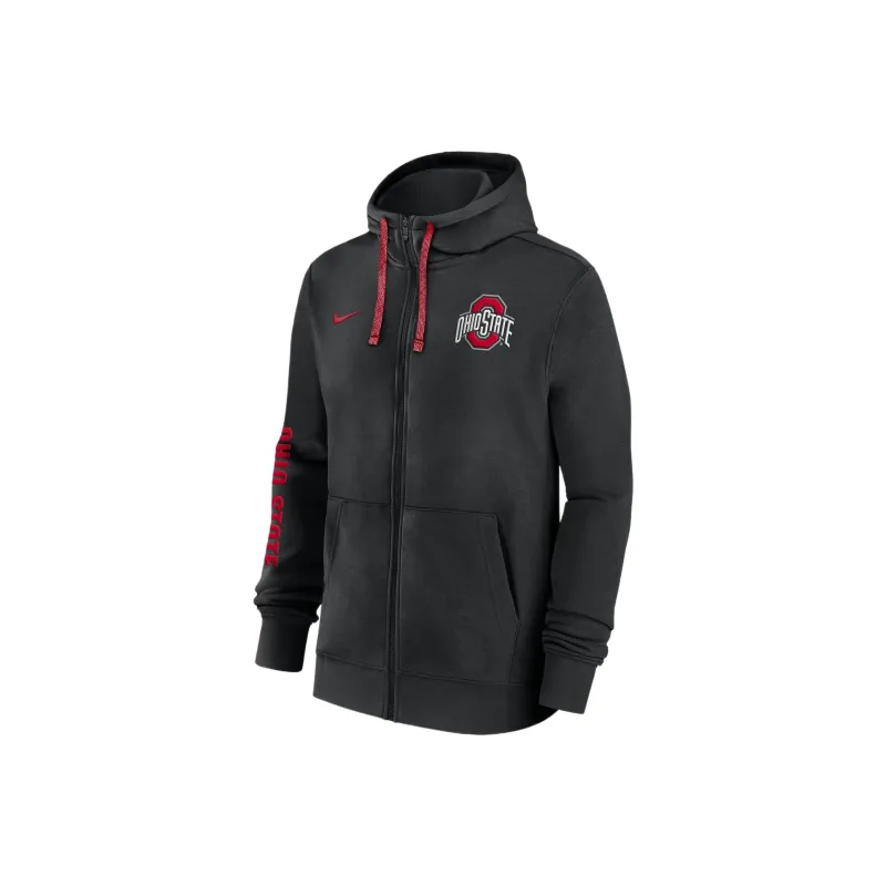 Nike Ohio State Buckeyes Sideline Team Issue Men's Nike College Full Zip Hoodie-0