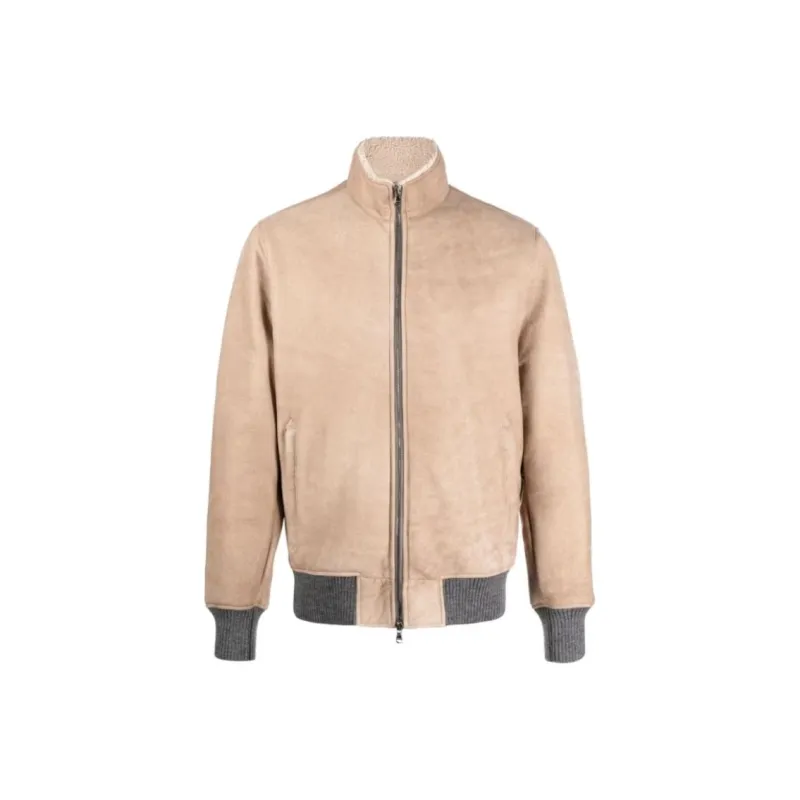 BARBA Zip up Leather Jacket-0