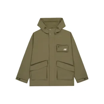 New Balance Casual Versatile Comfortable Hooded Woven Jackets & Coats Unisex Army Green