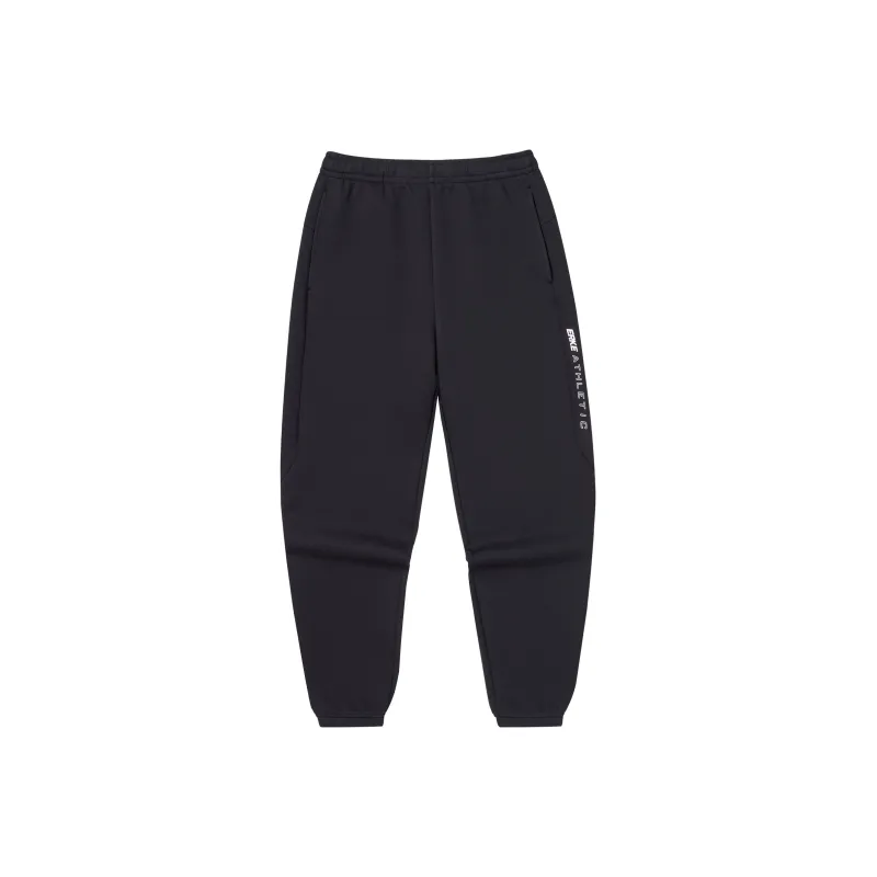 Erke Stand Up Technology Men's Training Collection Knitted Fabric Pants Men's Jet Black-0