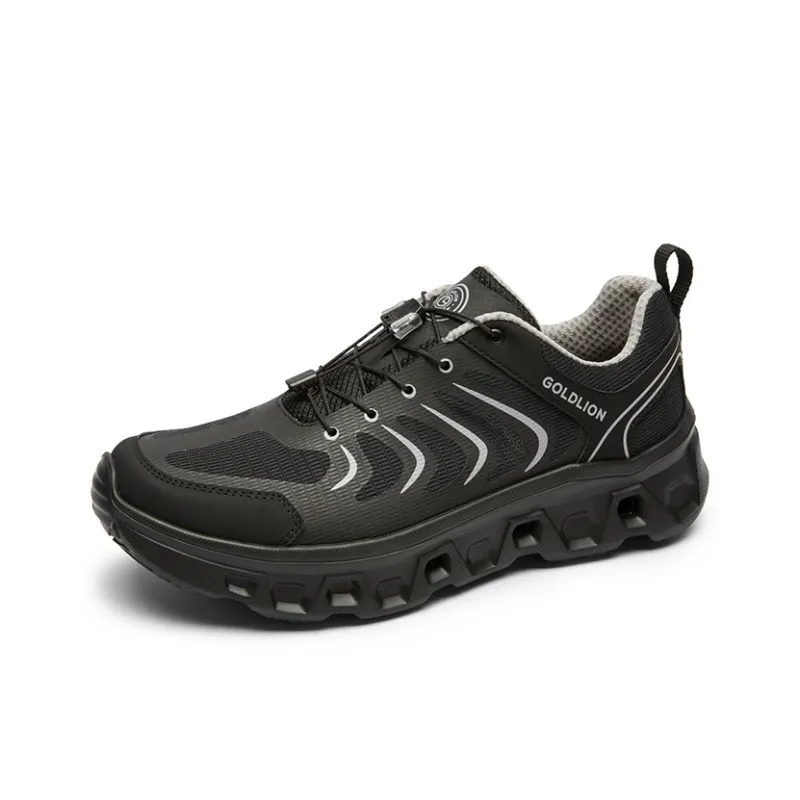 GOLDLION Cushioning Slip Resistant Support Outdoor Shoes Men's Black-1