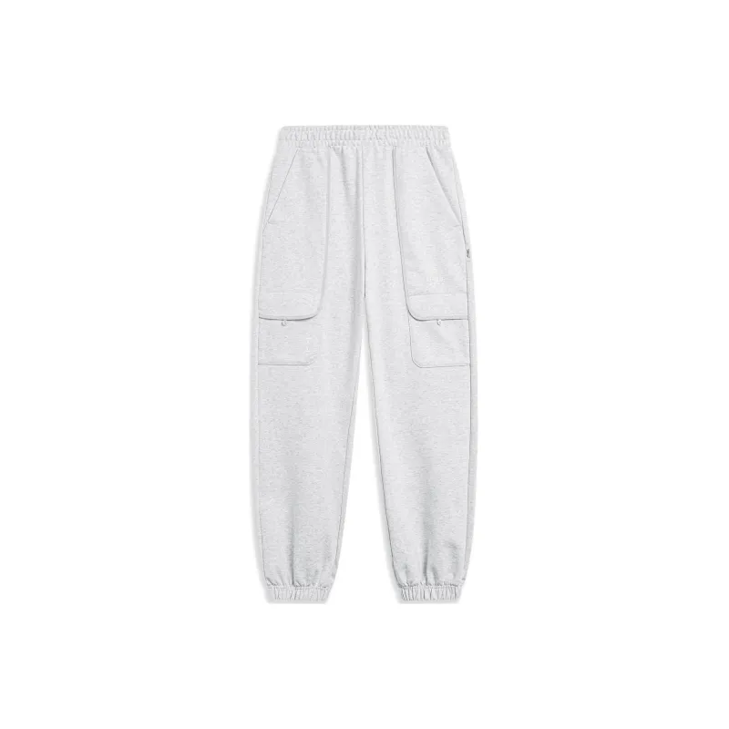 LiNing Chinese Culture Series Knitted Sports Pants Men's Heather Gray Deep Antarctic Gray-0