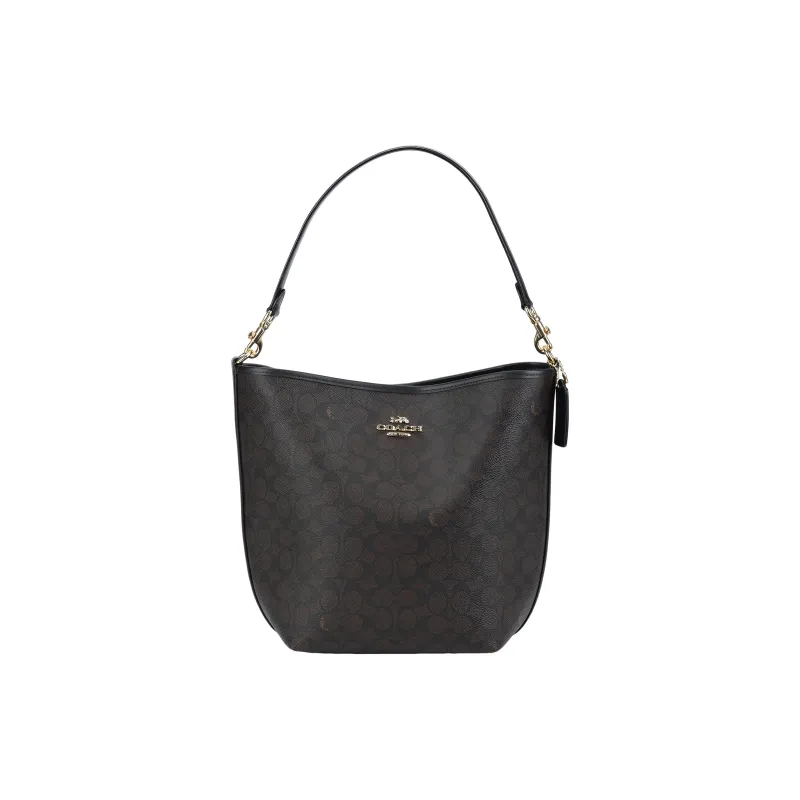 COACH City Canvas With Leather Handbag Large Size Women's Black-0