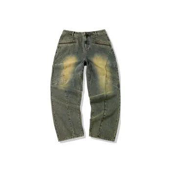 EPTISON Jeans Unisex Washed Denim Yellow