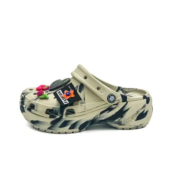 OUBT Camouflage Ink Wash Style Closed Toe Clogs Women's Khaki