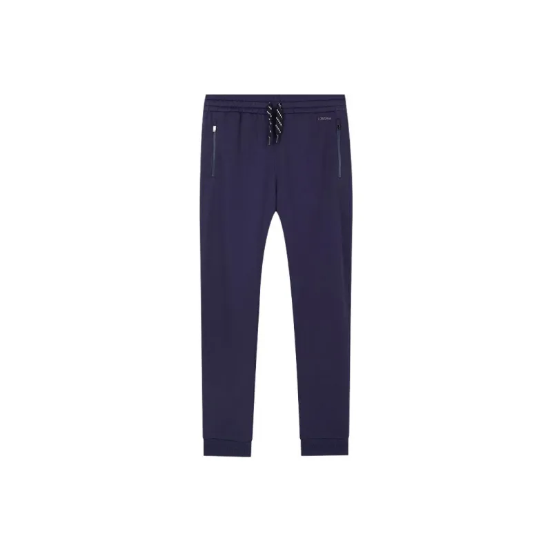 Zzegna SS23 Knitted Sweatpants Men's Marine Blue-0