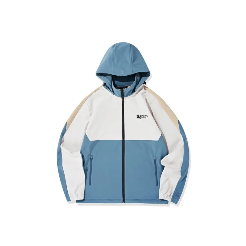QIAODAN Trench Coat Men's Phantom Blue/Pumice Stone-0