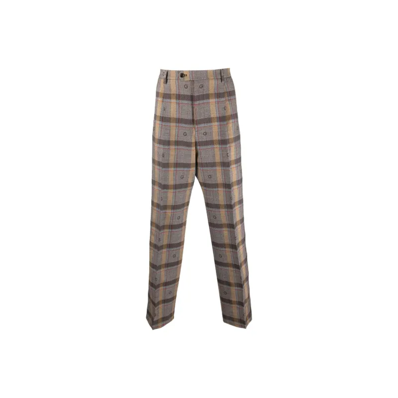 GUCCI Check pattern Wool Trousers-0