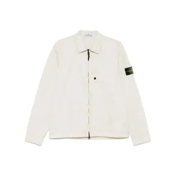 STONE ISLAND Compass Patch Zip Up Shirt Jacket