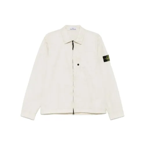STONE ISLAND Compass Patch Zip Up Shirt Jacket