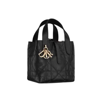 DIOR Toujours Cow Leather Handbag Women's Black