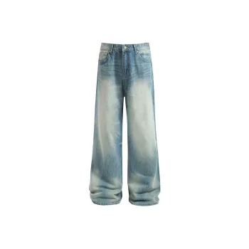 YearnObtainRainbow Jeans Unisex Washable Old Blue