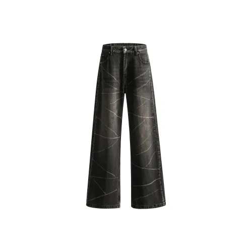Ghost Mask Jeans Unisex Black Gray Tie Dye