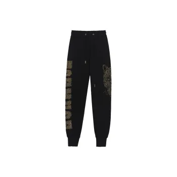 TCH Knitted Sweatpants Unisex Black Base Gold Logo