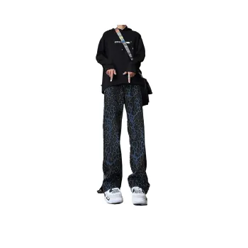 RENBEN Jeans Unisex Leopard Print