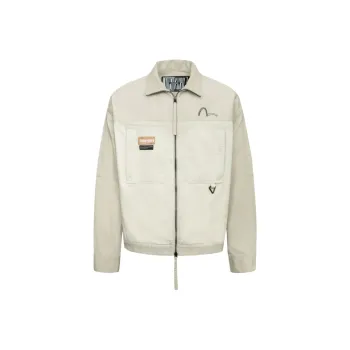 EVISU 2024 Fall Winter Jacket Men Beige Yellow