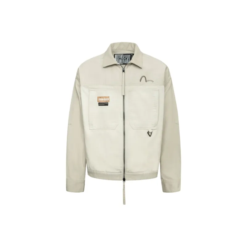 EVISU 2024 Fall Winter Jacket Men Beige Yellow-0