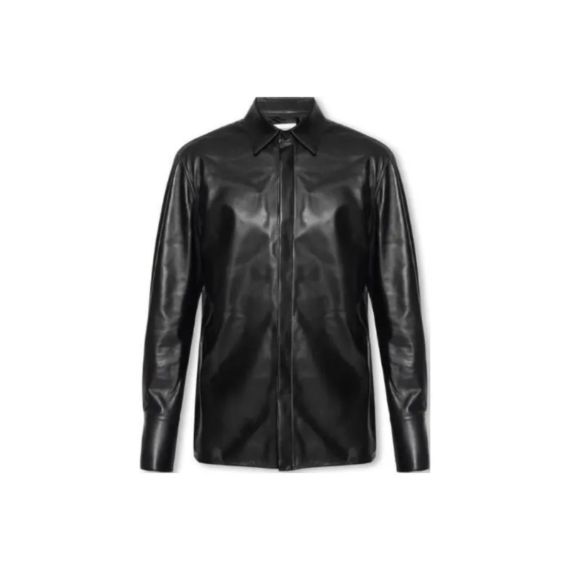 Ferragamo Long-Sleeved Leather Shirt-0