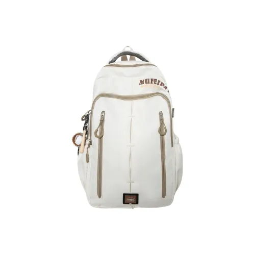 NOMK Nylon Backpack Unisex White/Red/Black