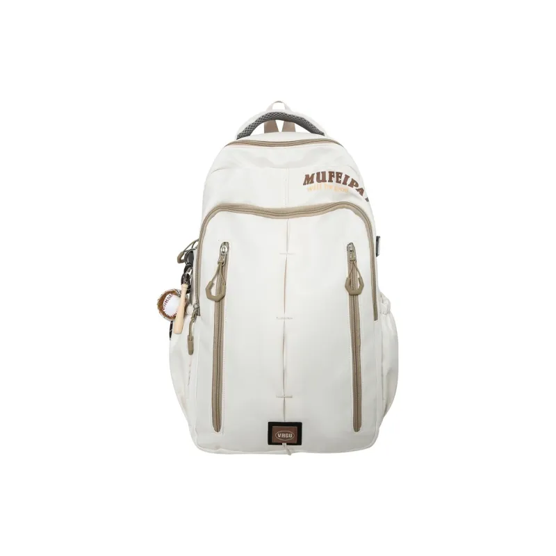 NOMK Nylon Backpack Unisex White/Red/Black-0