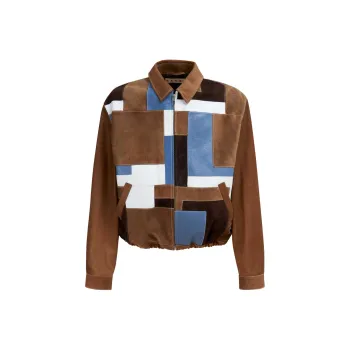 MARNI Patchwork design Leather Jacket