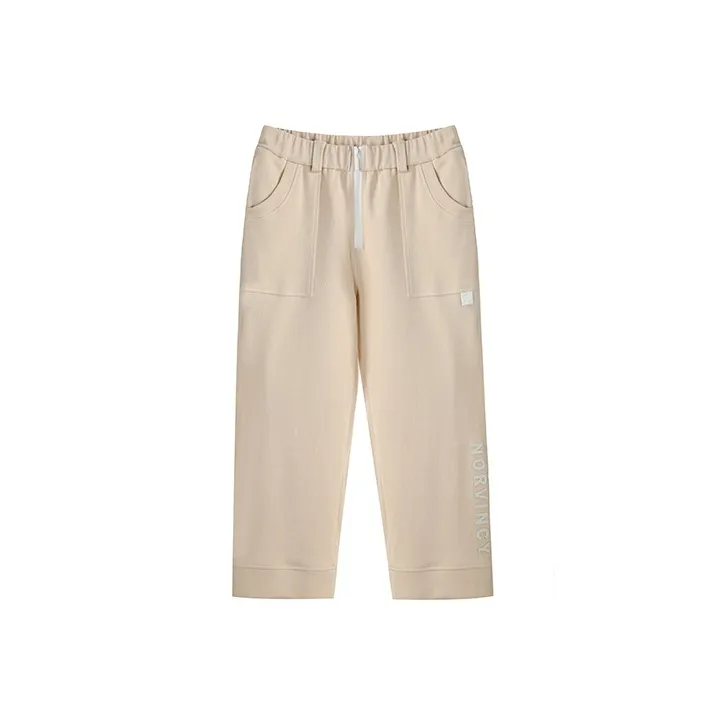 NORVINCY Warm Breathable Elastic Waistband Solid Color Casual Pants Unisex-4