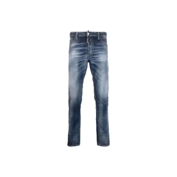 DSQUARED 2 Logo Patch Distressed Slim Fit Jeans