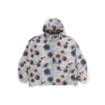 A BATHING APE Floral Camo Nylon Hooded Jacket
