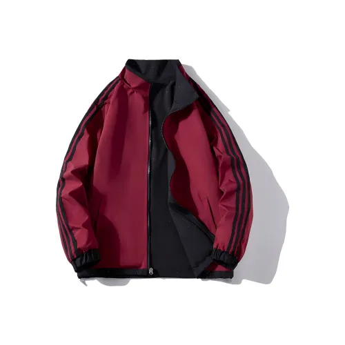 HOKLV Jackets Coats Unisex Red Black