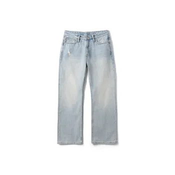 SIMWOOD Jeans Men's Washable Light Blue Plain