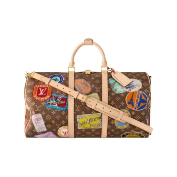 LOUIS VUITTON Keepall Canvas Travel Bag Unisex Brown