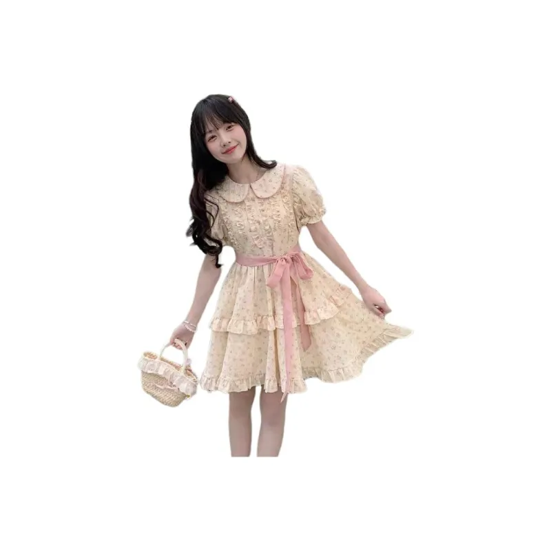 Mu Xiao Xin Short Sleeved Dress Women's-2