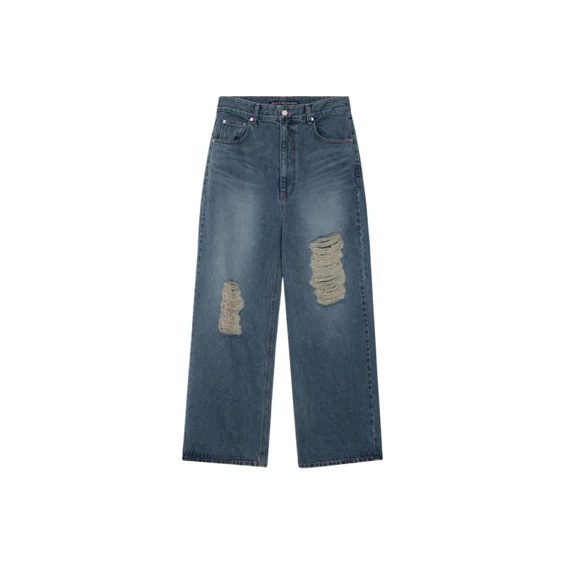 Rest&Recreation DESTROYED DENIM PANTS Jeans Unisex BLUE/Blue-0