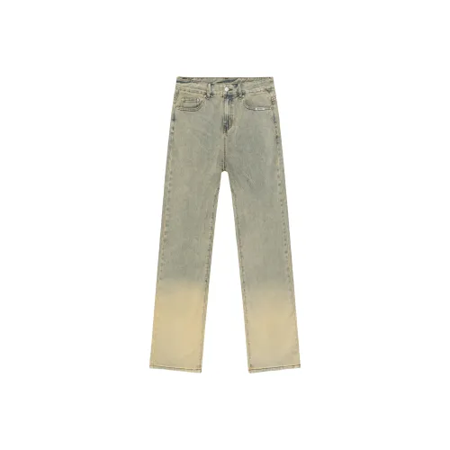 XINYINSU Jeans Unisex Yellow Mud
