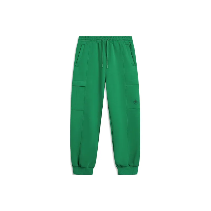 LiNing x DAQIANSHIJIE LIANMINGKUAN Sports Trend Series Knitted Sports Pants Men's Turquoise Scallion Green-0