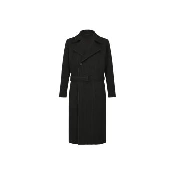 Homme Plissé Issey Miyake Trench Coat Men's Black