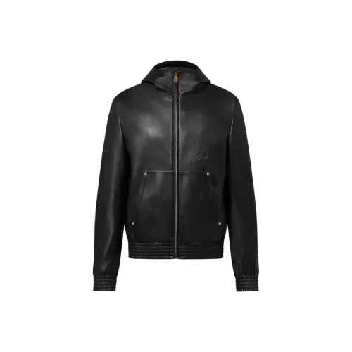 LOUIS VUITTON Zipped Leather Hoodie