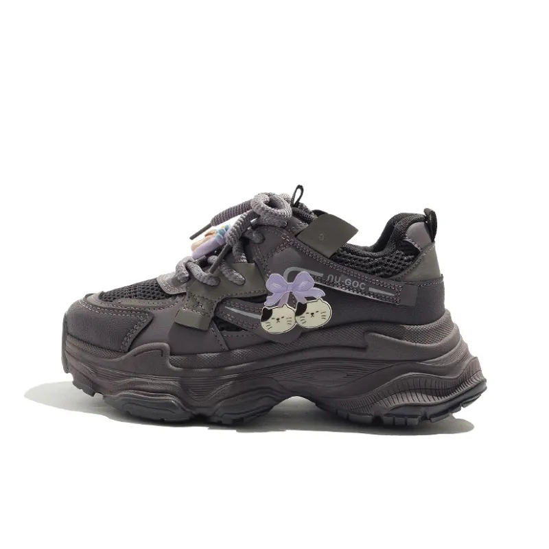 MEAKKEA Abrasion Resistant Coverage Lightweight Low Top Chunky Sneakers Women's Purple-0