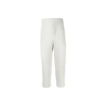 Homme Plissé Issey Miyake Casual Pants Men Light Gray