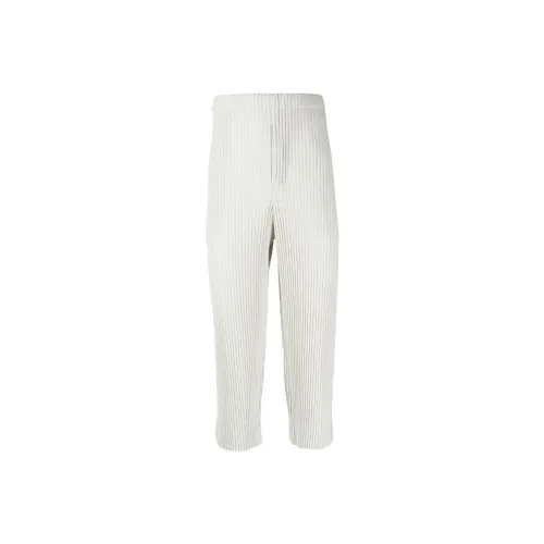 Homme Plissé Issey Miyake Casual Pants Men Light Gray