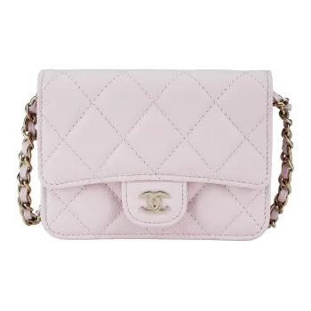 CHANEL 22SS Cow Leather Evening Bag, Coin Purse, Shoulder Bag, Crossbody Bag Mini Women's Pink