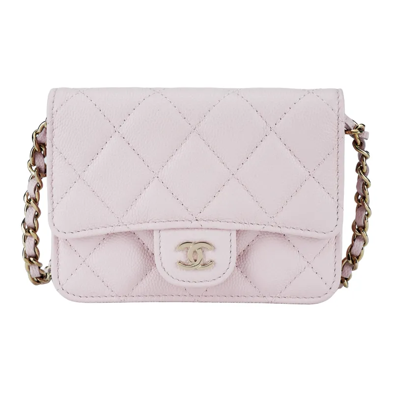 CHANEL 22SS Cow Leather Evening Bag, Coin Purse, Shoulder Bag, Crossbody Bag Mini Women's Pink-0