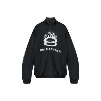 Balenciaga Flame Print Zipped Jacket