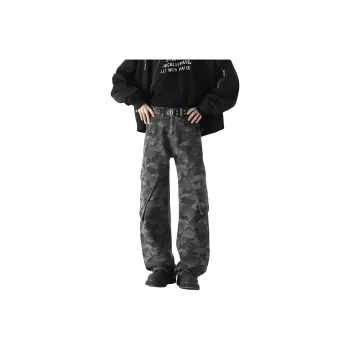 VIPGOOSE Jeans Unisex Camouflage Gray