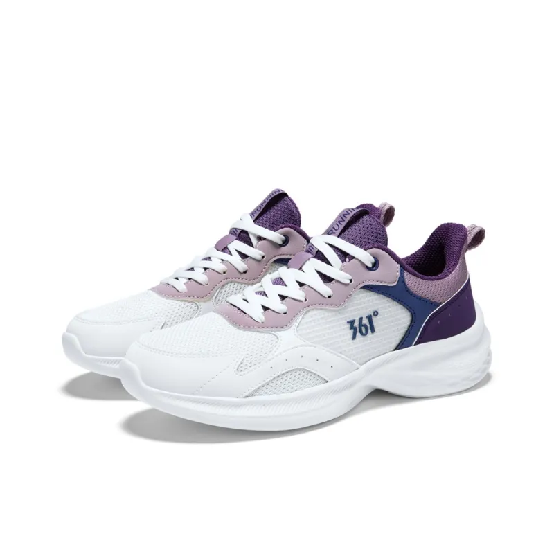 361° Cushioning, Breathable, Supportive Low Top Casual Running Shoes Women's Feather White Lilac Gray Purple-4
