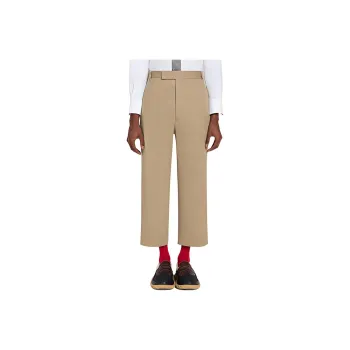 THOM BROWNE Cropped Grosgrain loop Trousers