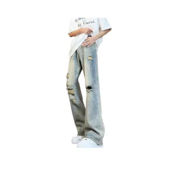 UPXIW Jeans Unisex Light Blue
